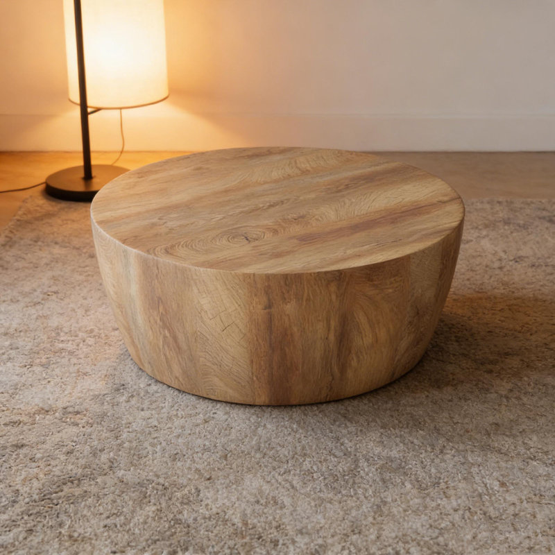Table basse 29,53 po en bois aggloméré de haute qualité de couleur naturelle, table basse industrielle moderne entièrement assemblée, idéale pour la maison et la cuisine