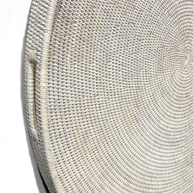 Rattan Tray, White Wash, 2" H x 36" W x 36" D
