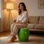 Tabouret lime 14,17 po, table d'appoint en forme de fruit en résine de 12,60 po de largeur, support à plante multifonctionnel et table de bout pour la décoration de la maison et du jardin