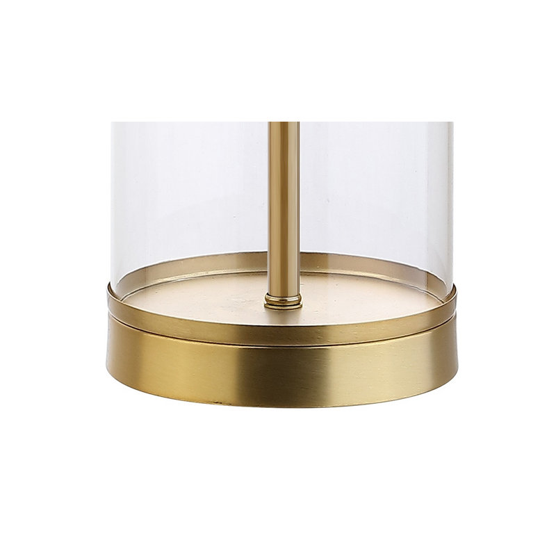 Silberston Glass Table Lamp, Clear/Brass Gold