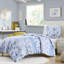 Housse de couette simple / simple TG avec rayures florales rétro, microfibre, lavable à la machine, 2 taies décoratives en microfibre et rayé TG