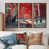 Toile avec cadre flottant brun