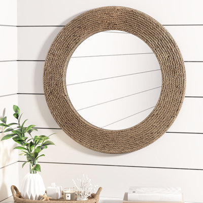Miroir mural 26 po avec corde en jute naturelle