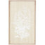 Décoration murale en bois texturé floral crème avec accents peints en blanc et cadre perlé