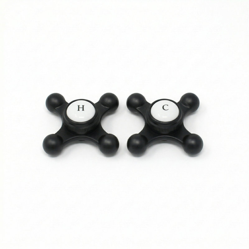 Strom Living P0220 Cross Point Temperature Handles with Button, Unlacquered Oil Rubbed Bronze