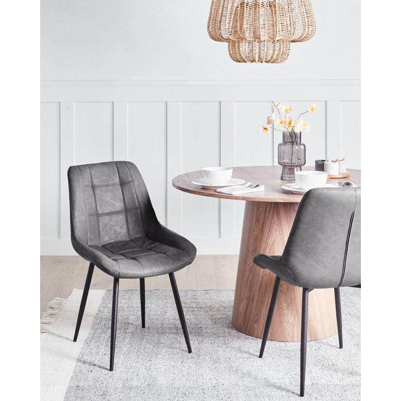 Melrose 41cm H Upholstered Upholstered Back Side Chair in Grey