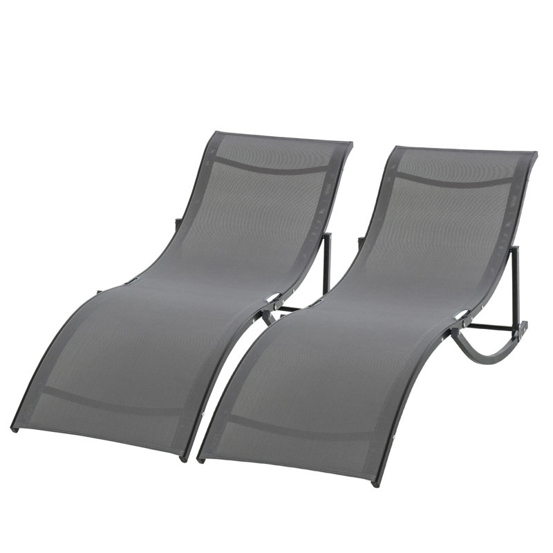 Aymelia 165cm Long Reclining Single Chaise, Grey