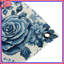 Tapisserie murale damassé florale bleue - Décoration murale florale-129087598