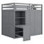 Lit mezzanine avec garde-robe, bureau et tablettes-916915661