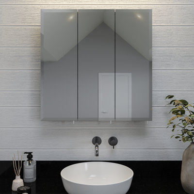 Shamare Surface Mount Frameless 3 Doors Medicine Cabinet with 2 Adjustable Shelves