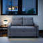 Canapé-lit moderne avec lit escamotable et coussins décoratifs pour espace de vie