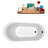 67" Streamline Freestanding Soaking Acrylic Bathtub With Drain and Bamboo Tray-311333754