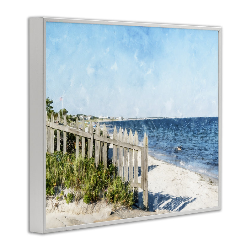Giclée sur la plage, vue par giclée, design par Kim Curationa, Encadrement giclée blanc côtier, H 16 po x l 20 po