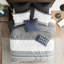 Housse de couette très grand / très grand en coton, chenille, imprimé mis à jour, décor, fermeture à boutons, 4 coins à cravates, lavage à la machine, coton avec 3 taies décoratives, motif, thème, attaches de coin, lavable