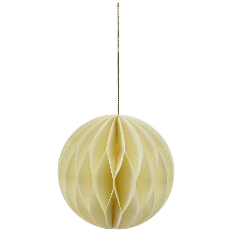 Accordion Honeycomb Foldable Paper Christmas Ornaments - 4" - Set Of 4, Cream