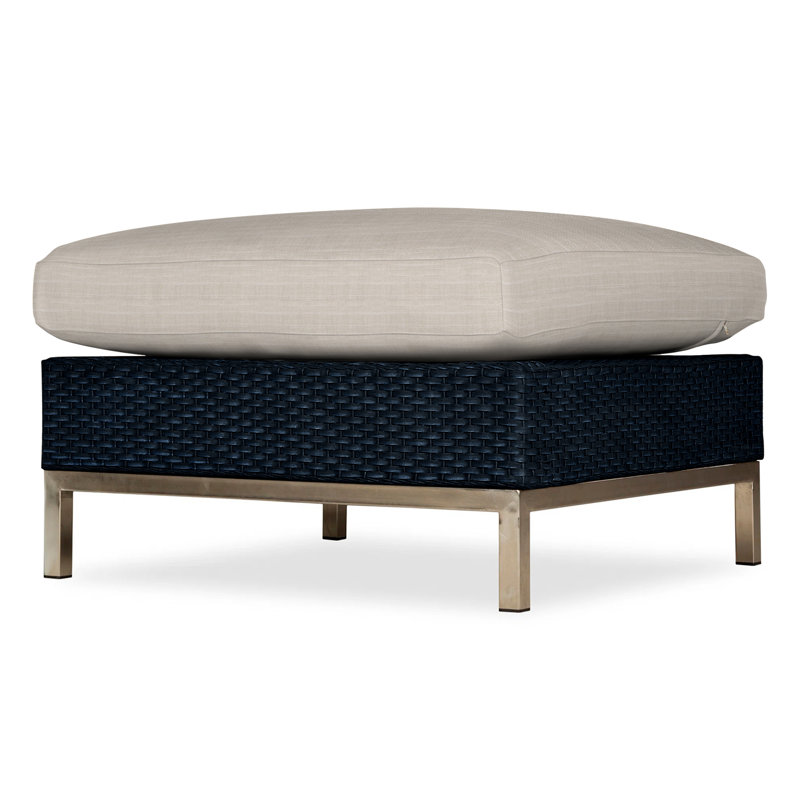 Elements Outdoor Ottoman, Ebony, Cottage Pepper
