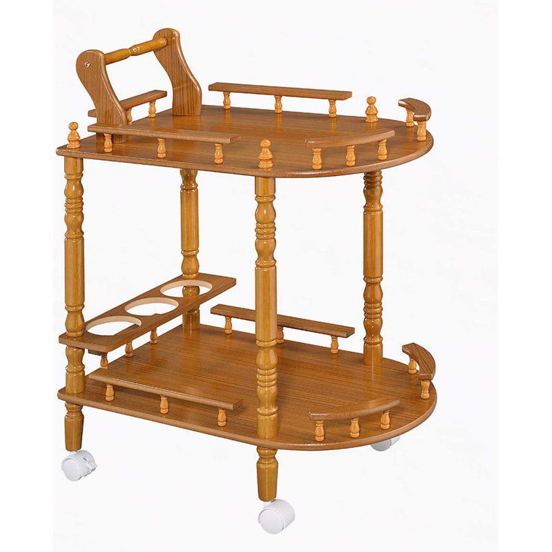 Grande table à vin en bois à 2 niveaux 29 po avec finition chêne