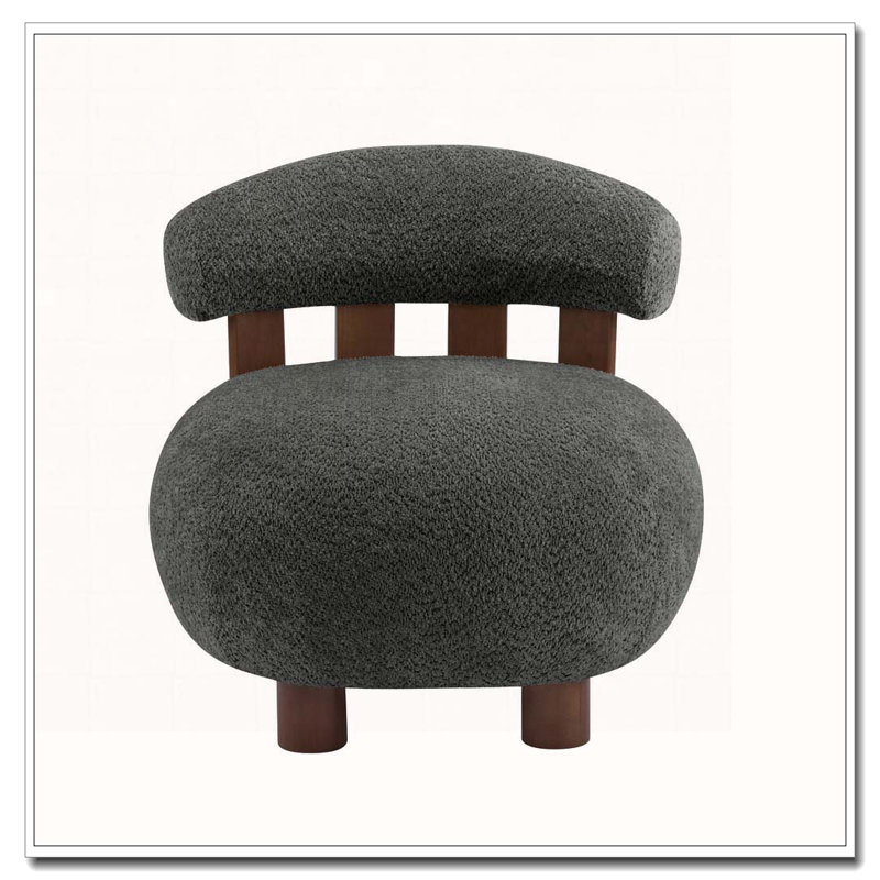 Fauteuil d'appoint en tissu Bouble, Gris foncé