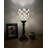 Wasola Tiffany Torch Mini Table Lamp White Stained Glass Crystal Beans Included LED Bulb 15"H*6"W