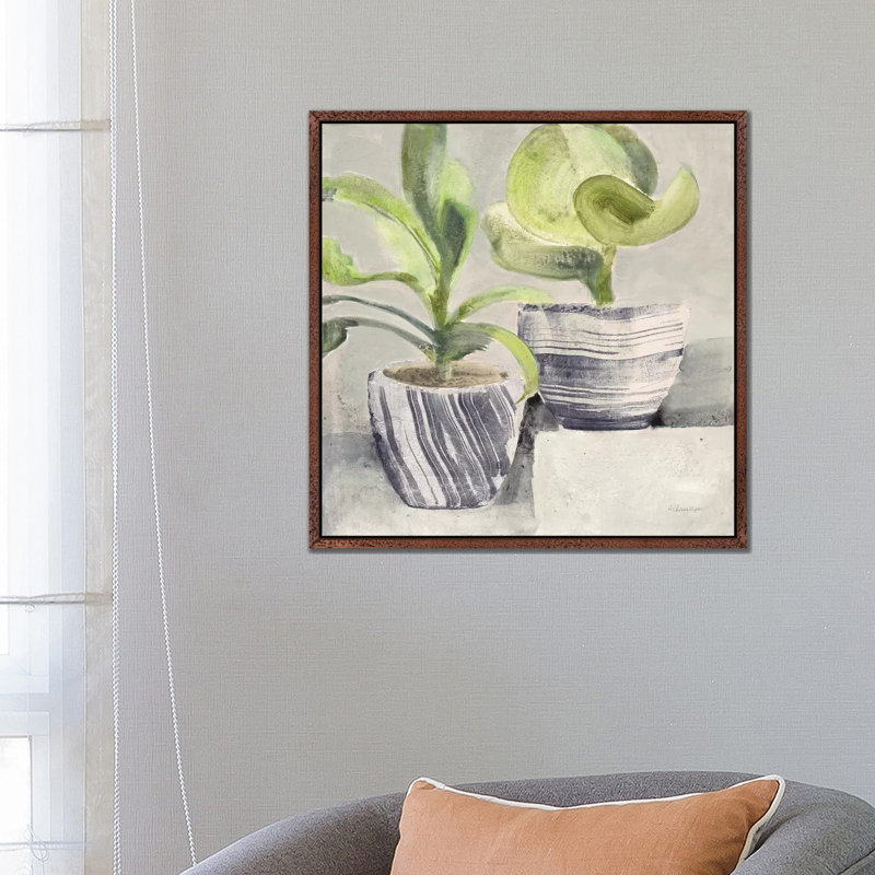 Greenery Still Life With Navy by Albena Hristova - Painting on Canvas, 66.04cm H x 66.04cm W x 3.81cm D
