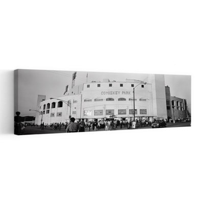 Les gens à l'extérieur d'un parc de baseball, Old Comiskey Park, Chicago, comté de Cook, Illinois, abstrait, architecture contemporaine, art mural de la ville