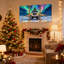«Christmas Aurora Truck Snow Bunny Reflection Night Sky», ensemble de 3 impressions sur toile-1898542056