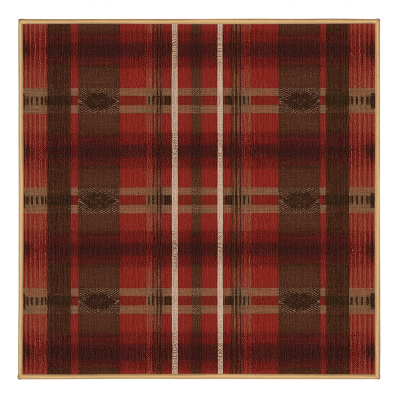 Washable Rustic Plaid Southwestern Area Rug, Square 8'