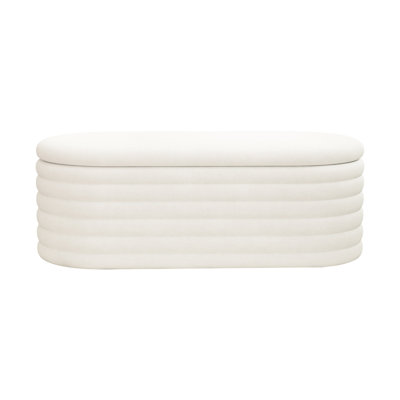 40-inch White Storage Bench. For Bedroom, Living Room, Entryway. Hinge, To Wear And Tear. Extra Chenille Bench, 40-inch, White. Easy Clean Fabric. Seating