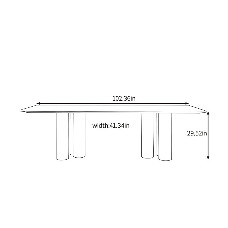 Healthy solid wood dining table, 29.52"H x 102.36"L x 41.34"W