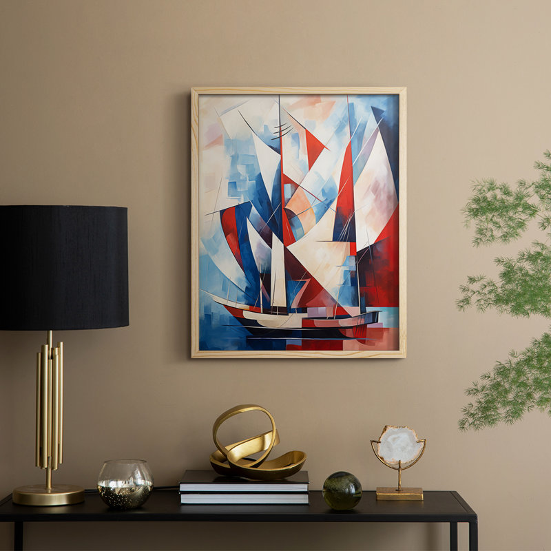 NAUTICAL Series CDIV, reproduction encadrée - bois massif, Naturel, H 11 po x l 9 po