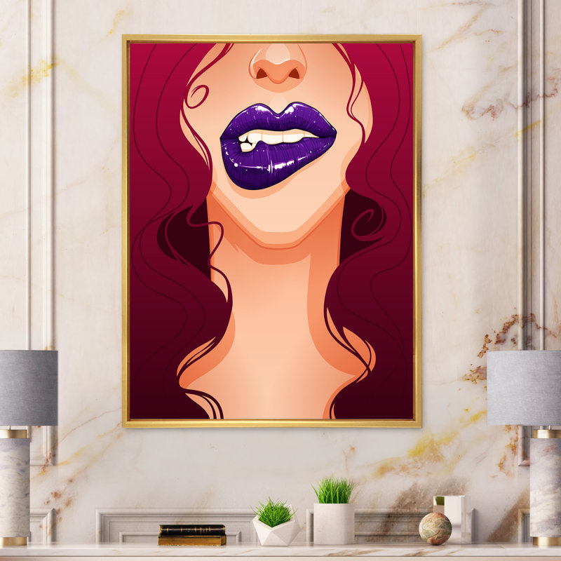 «Sensual Lips Of Glamour Woman Portrait» - œuvre d'art sur toile Glam, H 36 po x l 24 po x P 1 po