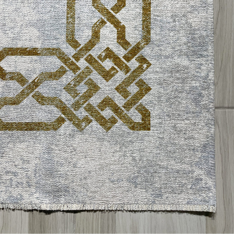 Tapis rectangulaire Zyir avec envers antidérapant, Rectangle 4 pi x 7 pi 3 po