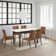 Celicia 7 Piece Extendable Modern 4 Legs Dining Set with Faux Leather Chairs