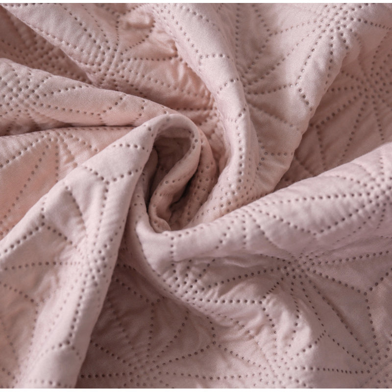 Blush Pink Microfiber Queen Reversible Quilt Set