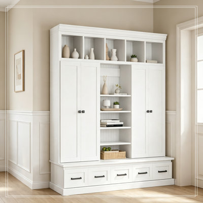 Dewitt with Bench, 5 Storage Cubbies, 4 Doors, 5 Drawers and Adjustable Shelves