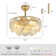 22" 7 - Blade Caged Crystal Ceiling Fan With Remote Control And Light Kit Included