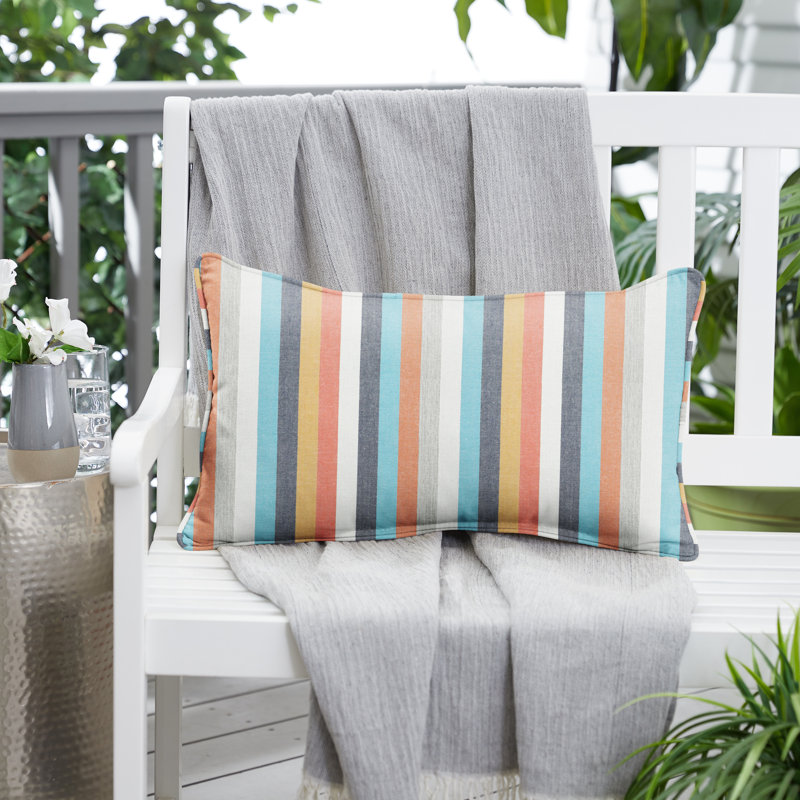 Striped Outdoor Throw Pillow, 14" x 24"
