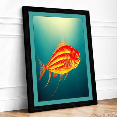 Ornamental Fish Modern 1 Piece Single Picture Frame Wall Art