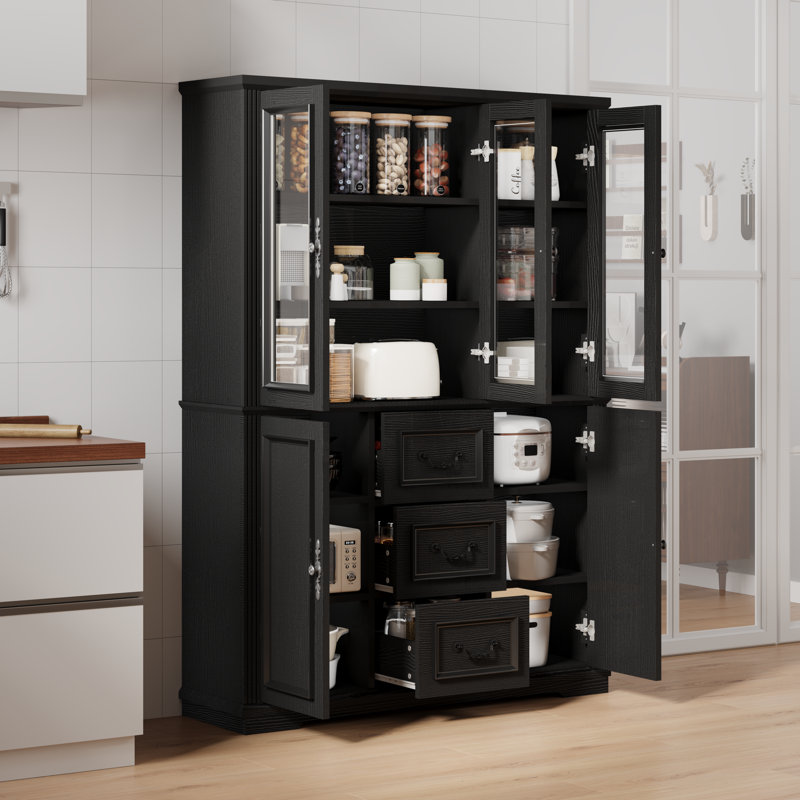  Grande armoire de salle à manger 70 po, Noir