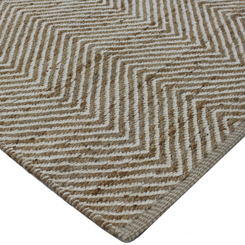 Chevron Area Rug in Brown/Ivory, Rectangle 10' x 14'