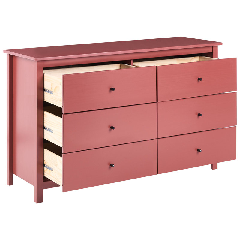 Solid Wood 6 - Drawer Rectangle Accent Chest