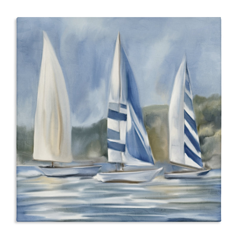 Art mural sur toile Sailo Trio Drifting par Kim Allen, H 36 po x l 36 po