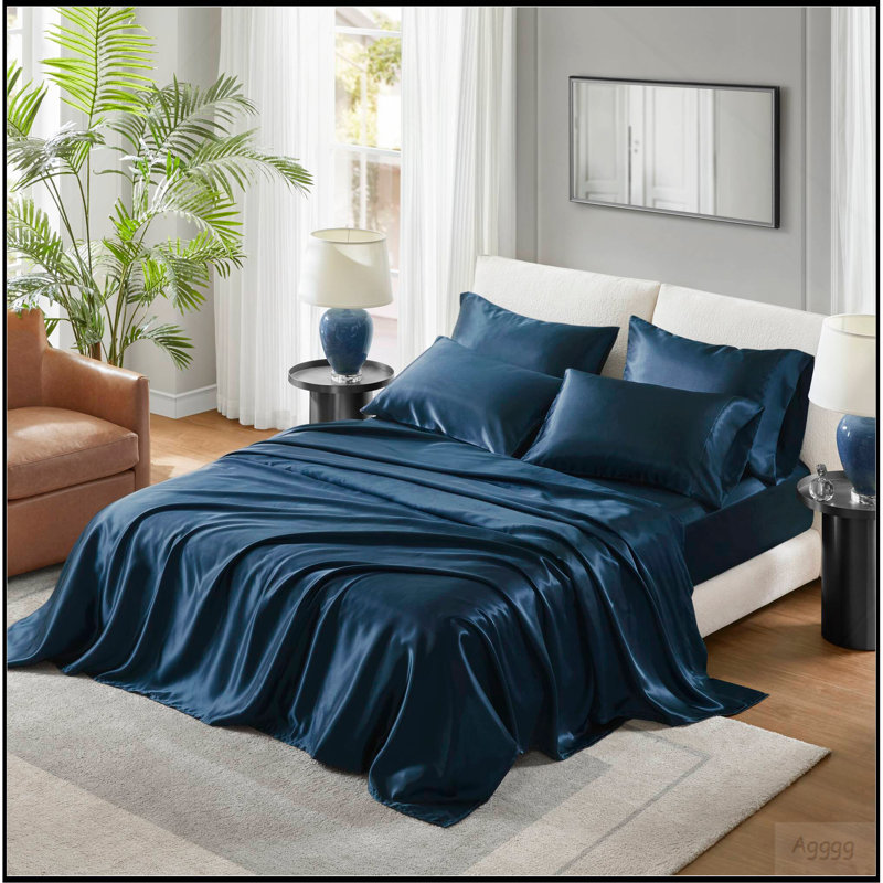 Ensemble de draps de luxe Cal King, Bleu très foncé