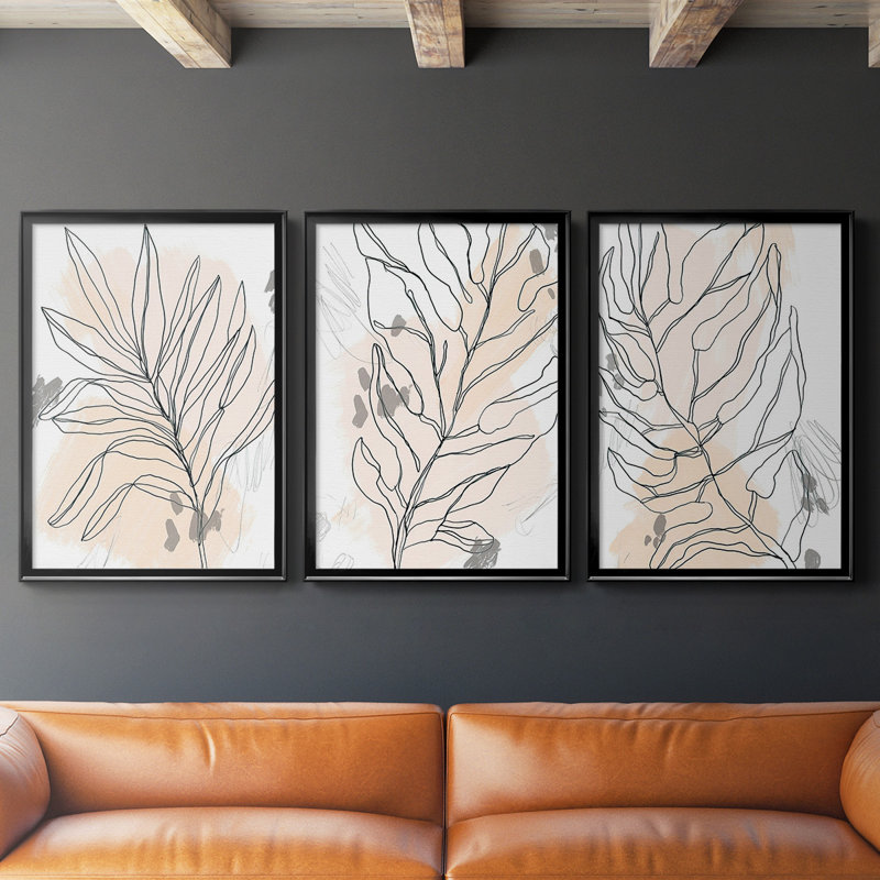 Toile de palmier Palm II, H 42,5 po x l 61 po x P 2,5 po, Cadre noir