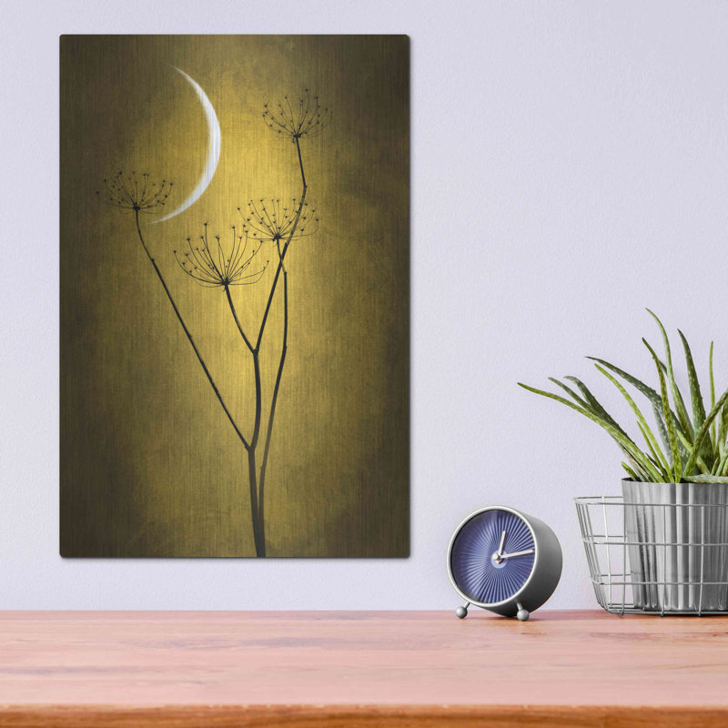 Art luxueux en métal «Yellow Crescent Moon» par Philippe «Yellow Crescent Moon» par Philippe Sainte