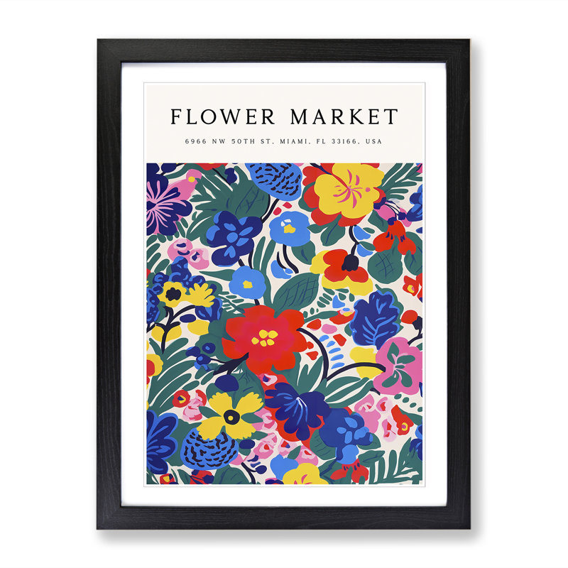 Miami Flower Market Exhibition No.6 1 Piece Single Picture Frame Wall Art, 46cm H x 34cm W x 2cm D