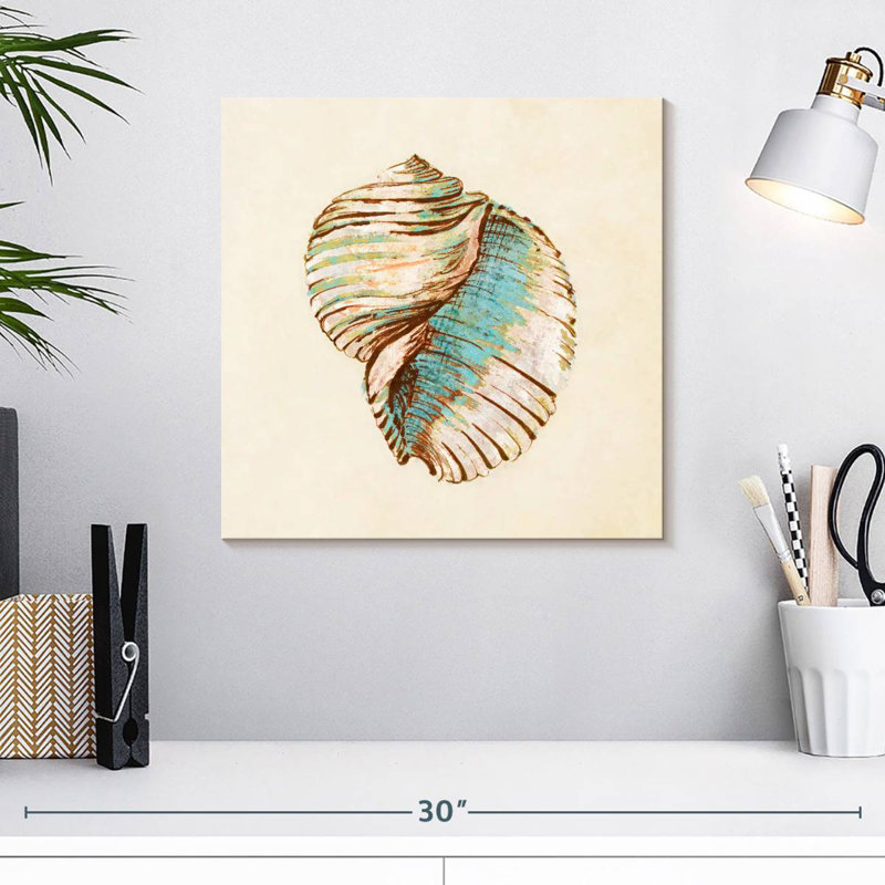 Aletra côtier bleu sarcelle coquillage IV, H 16 po x l 16 po