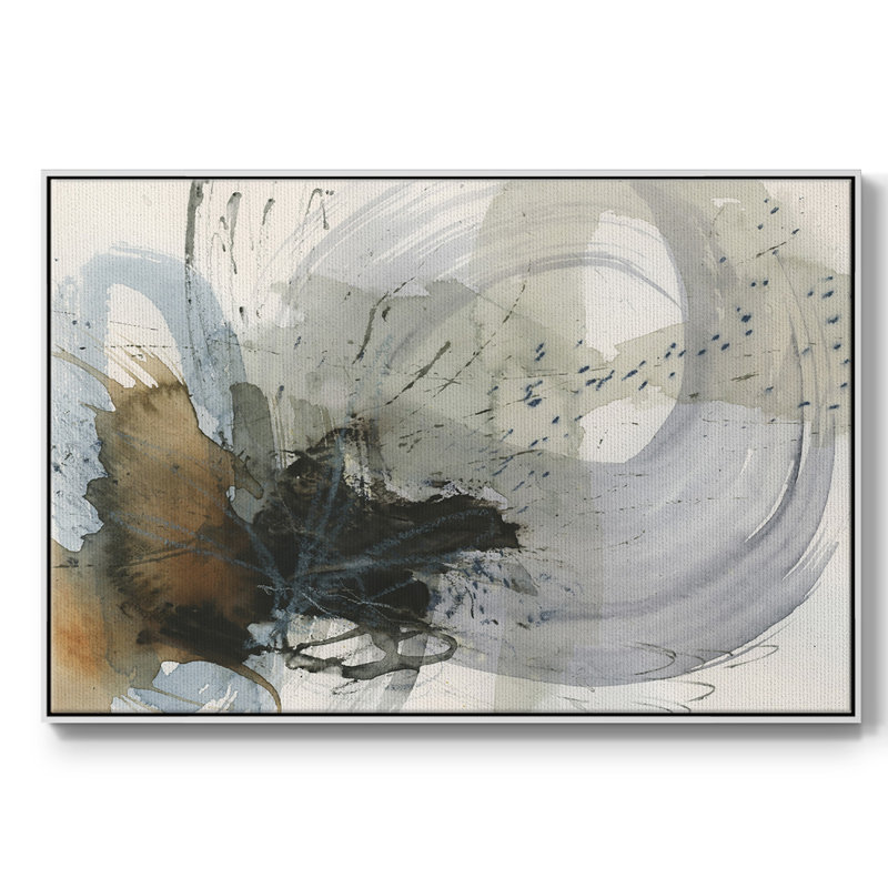 Orbital Burst II, peinture sur toile encadrée, H 17 po x l 25 po x P 2 po, Cadre blanc