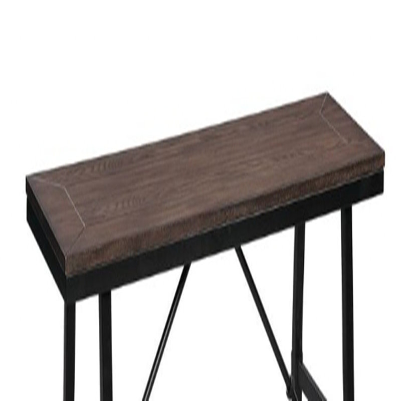 Banc en chêne et finition noire