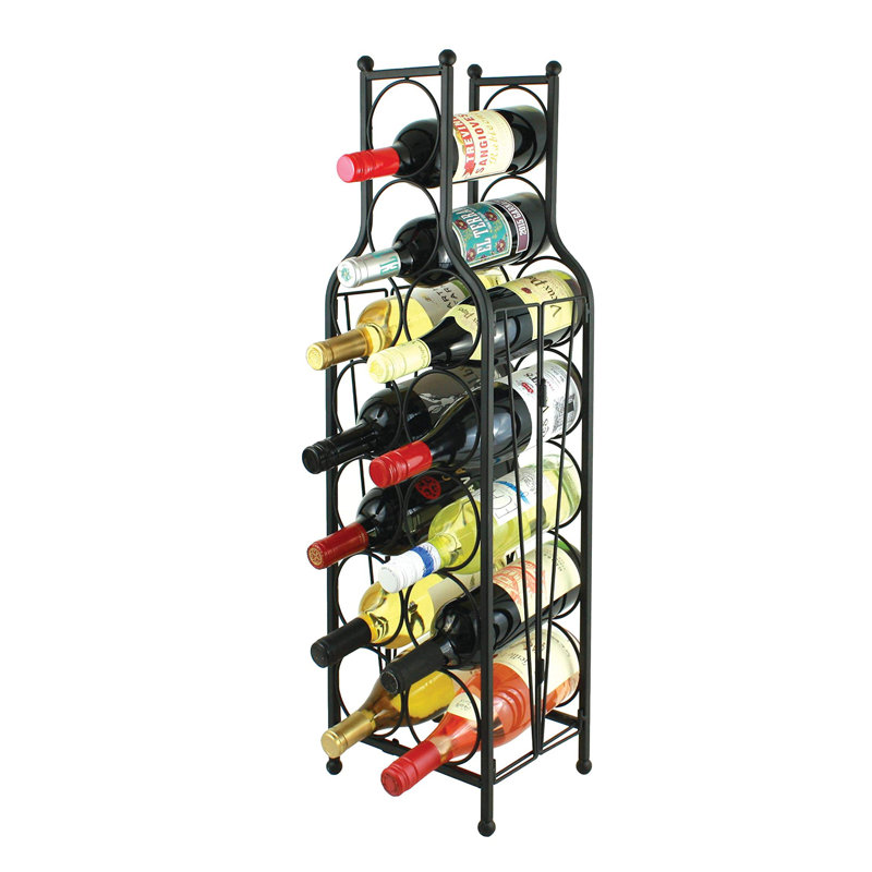 Raishon Floor Wine Bottle Rack in Black
